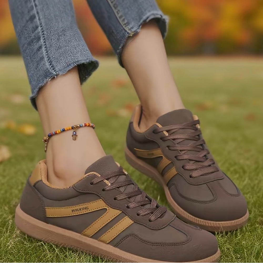 Women's Brown and Tan Sneakers